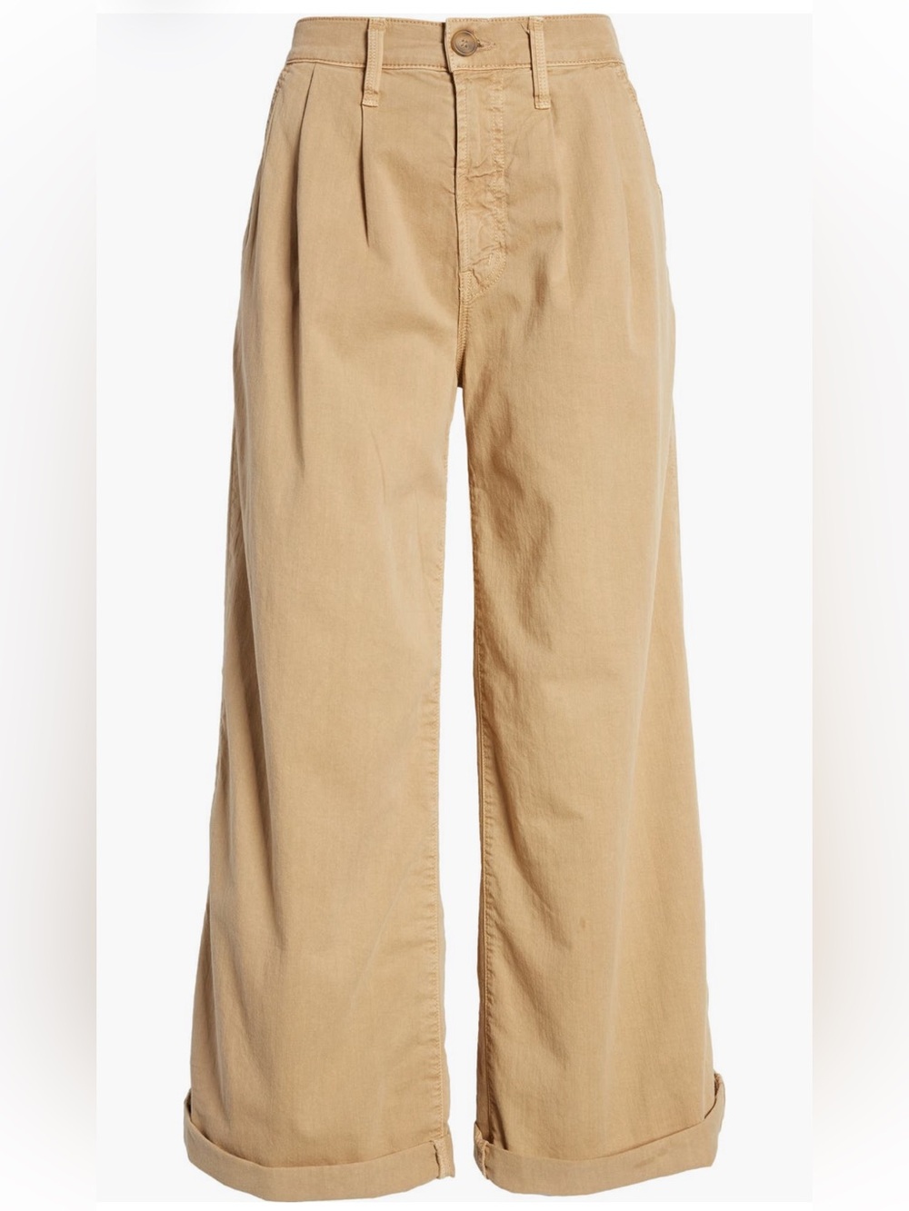 MOTHER The Pouty Prep Crop Cuff Wide Leg Pants Tan Size 27